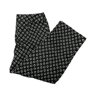 Rafaella Crop Pants Womens Size 8P Black White Circles Pull On Stretch Capri